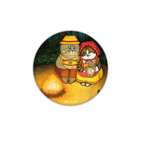 Mysterious Cat World Charity Can Badge